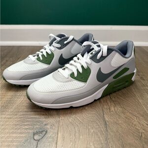 Nike Air Max 90 Golf Shoes - Smoke Grey/ Dark Green/ White
